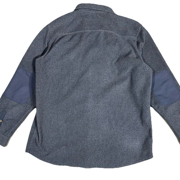 LL Bean Mens XL Tall Gray Allagash Overshirt Snap Shacket Jacket Elbow Patches - Picture 10 of 10